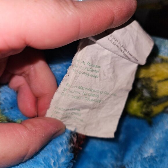 Grinch Blue Fleece Blanket Throw 2021 Franco 37x50 Christmas Max Cindy Lou Who - Picture 8 of 10